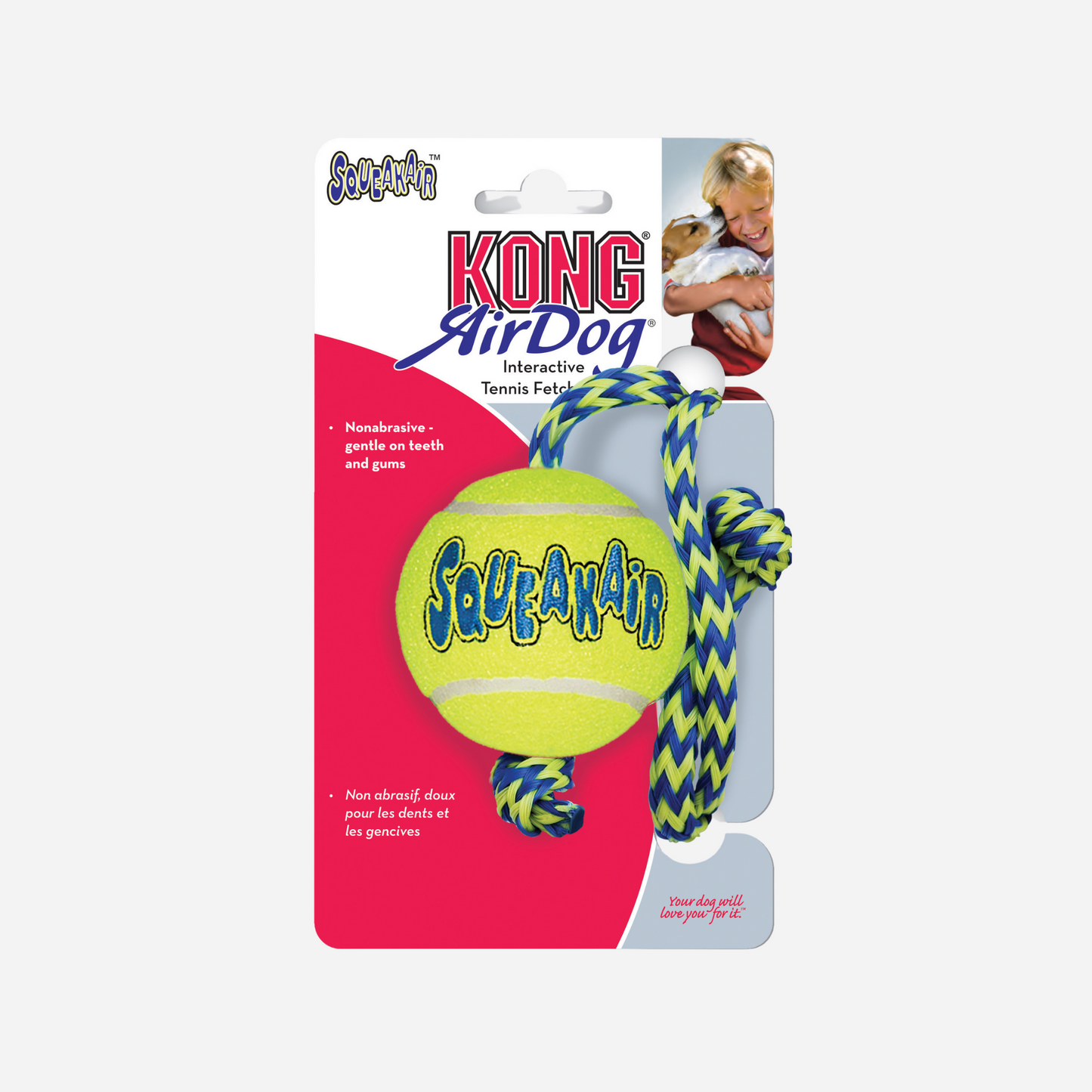 KONG AirDog Squeaker tennisbold m/reb