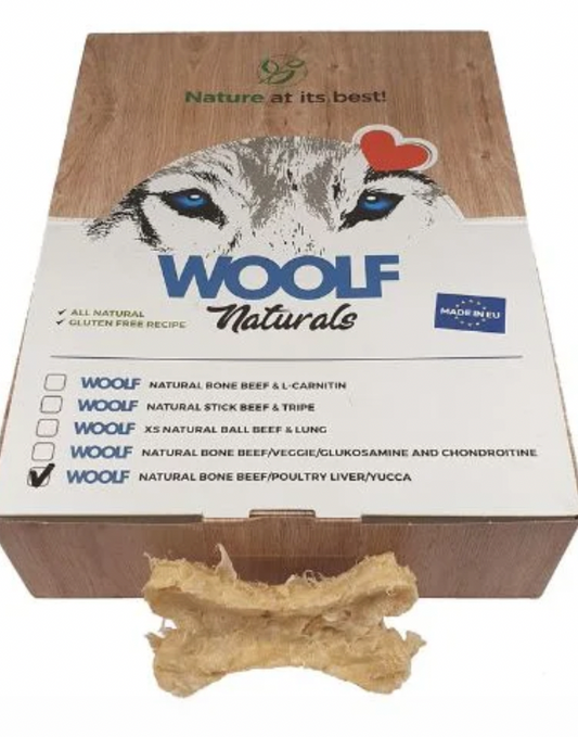 WOOLF NATURAL BONE BEEF, POULTRY LIVER, YUCCA, 1 stk