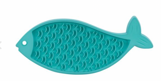 Lick'n'Snack mat, silicone fisk