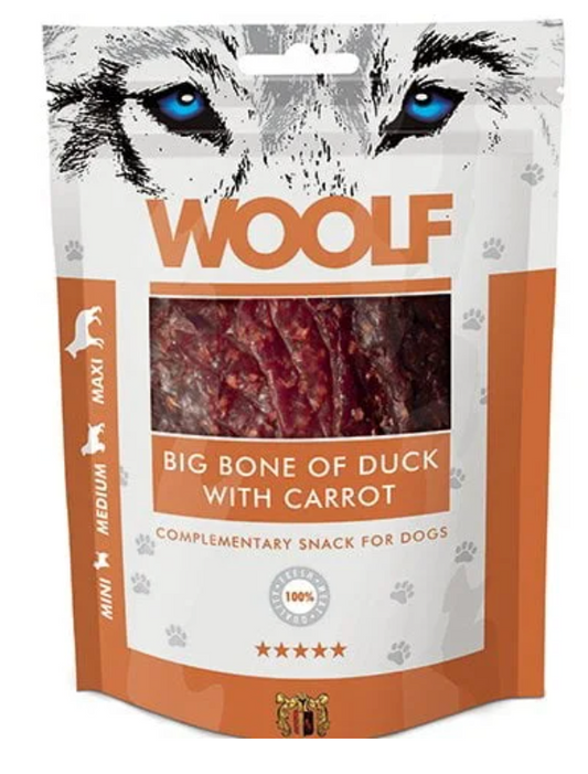 WOOLF BIG BONE OF DUCK WITH CARROT 100G