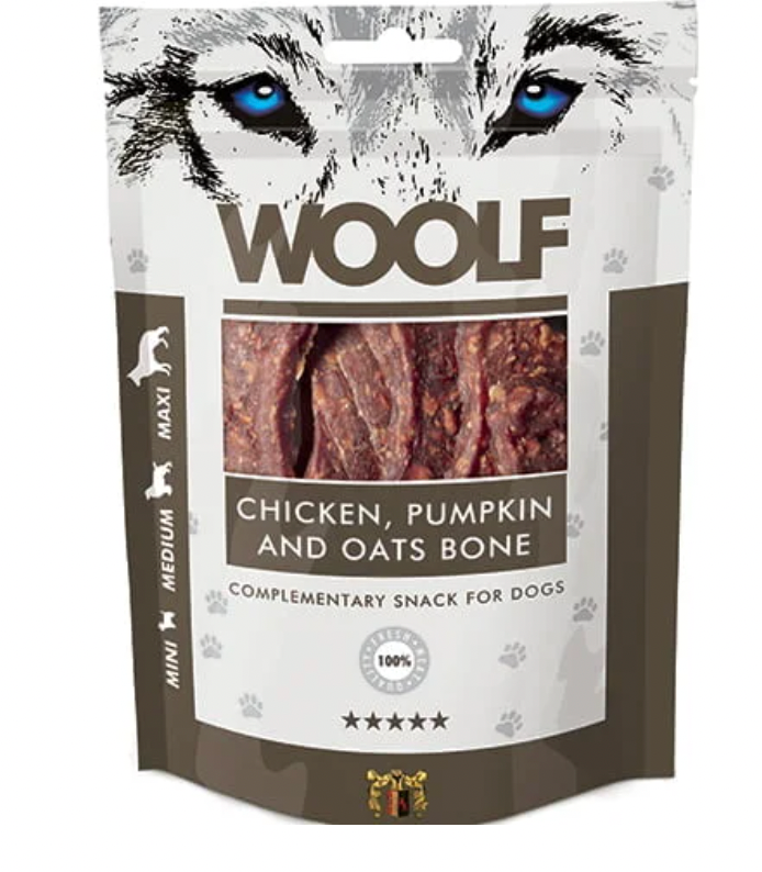 WOOLF CHICKEN PUMPKING & OATS BONE 100G