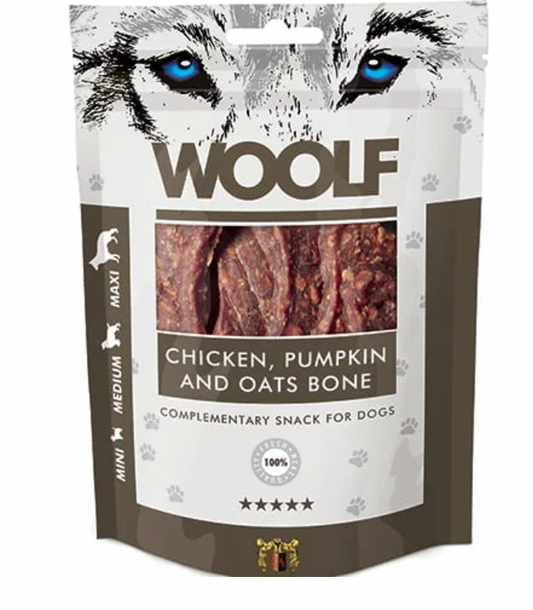 WOOLF CHICKEN PUMPKING & OATS BONE 100G